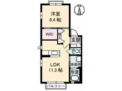 ハーモニー桜木(1LDK/1階)の間取り写真