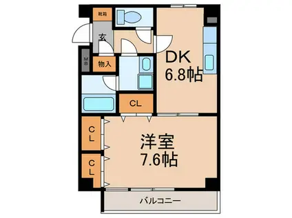 サイレンスI(1DK/3階)の間取り写真