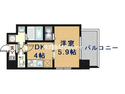 レジュールアッシュ緑橋駅前(1DK/10階)の間取り写真