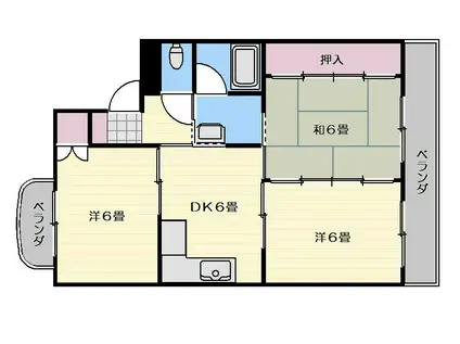 エクセレント藤田(3DK/3階)の間取り写真
