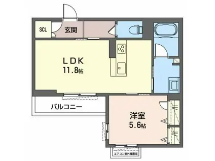 メゾンドラフィネ(1LDK/3階)の間取り写真