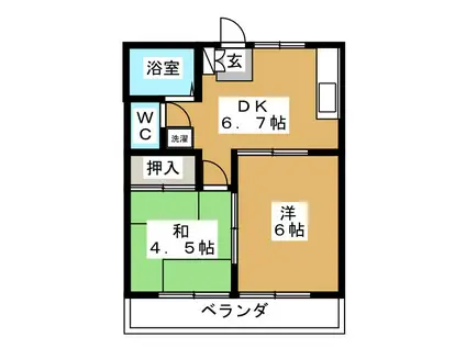 レイクサイド善福寺(2DK/2階)の間取り写真