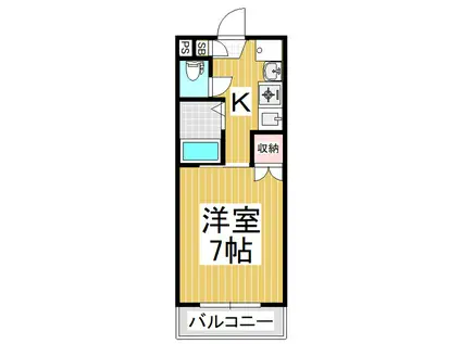 サンハイツ徳間(1K/2階)の間取り写真