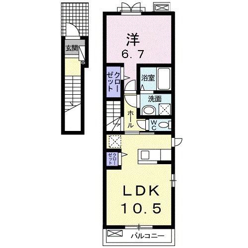 サンリット・K(1LDK/2階)の間取り写真