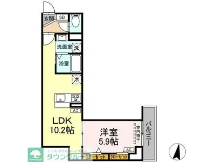 グラナーデ堤通(1LDK/3階)の間取り写真