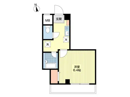 バーンフリート横浜四番館(1K/4階)の間取り写真