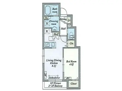 MY STYLE VINTAGE 町屋(1LDK/1階)の間取り写真