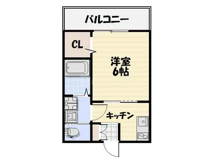 LIKES飯山満町A棟(1LDK/1階)の間取り写真