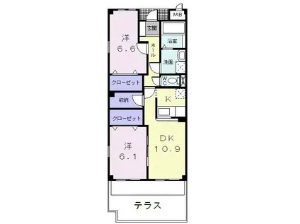 フラン・メゾン(2LDK/1階)の間取り写真