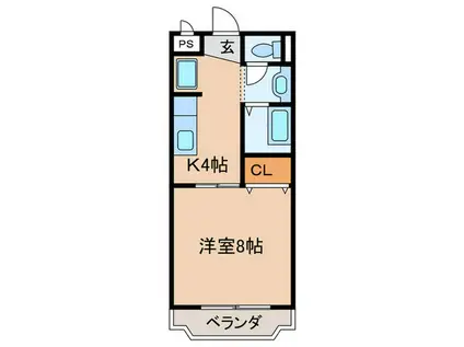 サープラスワン前西(1K/1階)の間取り写真