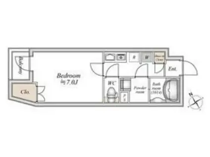 アトリオフラッツ羽田(1K/4階)の間取り写真