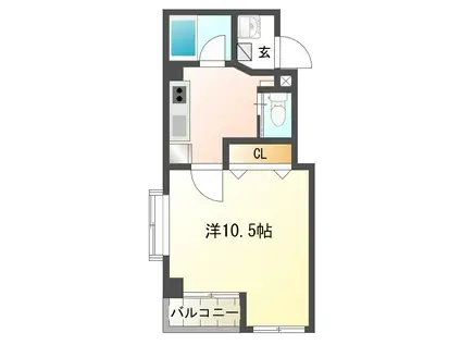 パウゼI(1K/1階)の間取り写真