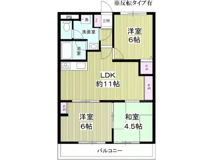 ダイキビル(3LDK/3階)の間取り写真