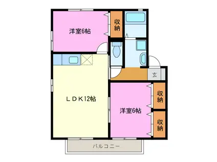 ROYAL GARDEN桜台A・B・C(2LDK/2階)の間取り写真