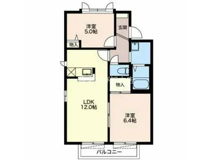 ウィンダミア(2LDK/2階)の間取り写真