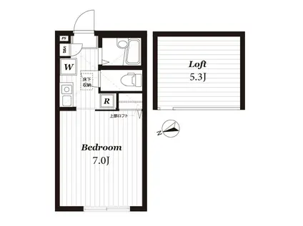 バーミープレイス狛江(1K/2階)の間取り写真