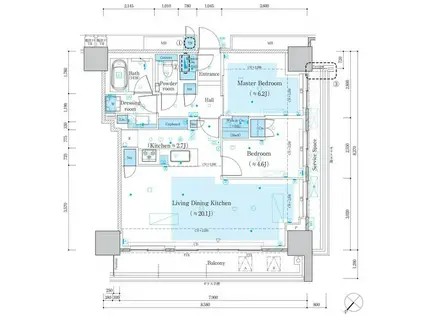 MID TOWER GRAND(2LDK/29階)の間取り写真