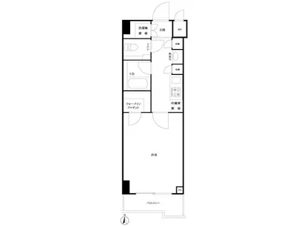 ルーブル泉岳寺前(1K/2階)の間取り写真
