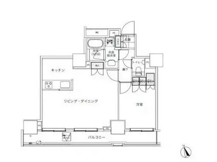 パークキューブ愛宕山タワー(1LDK/3階)の間取り写真