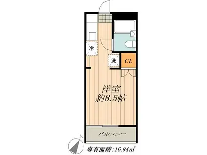 堀切TRハイツ(ワンルーム/2階)の間取り写真