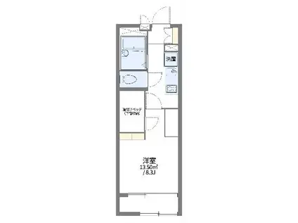 レオパレスセードルII(1K/2階)の間取り写真