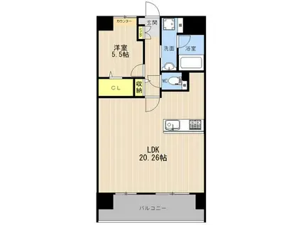 LIBTH菊陽II(1LDK/2階)の間取り写真