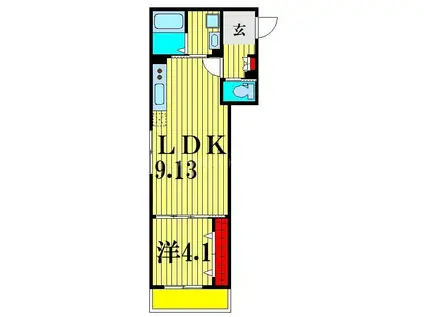 SK豊四季(1LDK/1階)の間取り写真