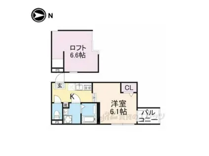 ハーモニーテラス東野八反畑町2(ワンルーム/2階)の間取り写真