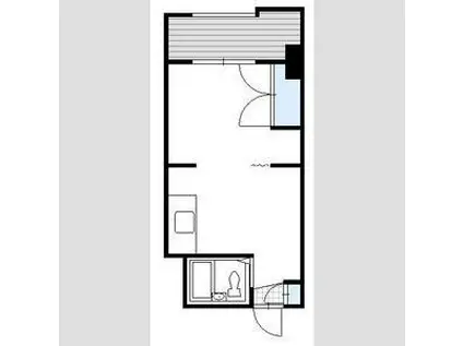 サウスフォーI(1DK/2階)の間取り写真