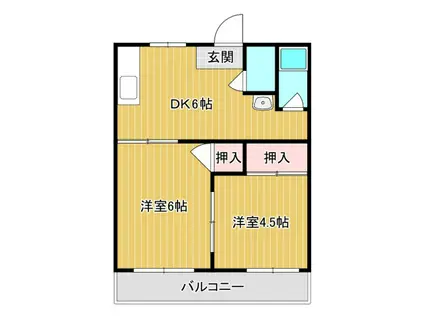 フォーブル行永(2DK/2階)の間取り写真