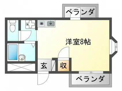 サンシャイン千里山(ワンルーム/1階)の間取り写真