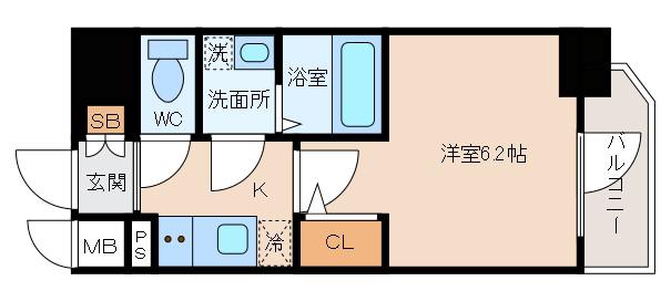 エスリード新大阪ヴェルデ(1K/11階)の間取り写真