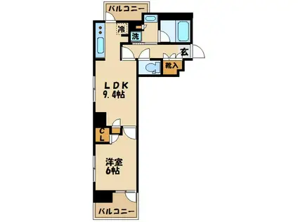 RELUXIA府中(1LDK/5階)の間取り写真