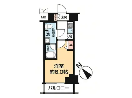 LUMEED横濱末吉町(1K/4階)の間取り写真