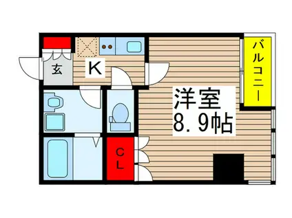 ラ・ブランカ(1K/3階)の間取り写真