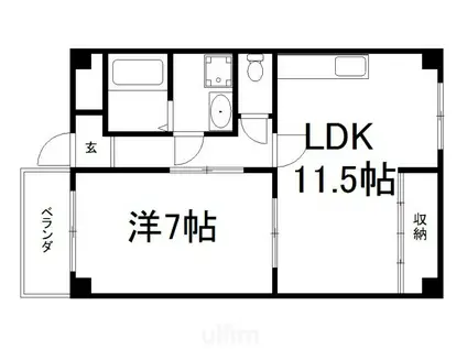 ヤムズ・スリー(1LDK/5階)の間取り写真