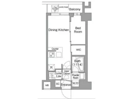 コンフォリア・リヴ品川戸越(1DK/3階)の間取り写真