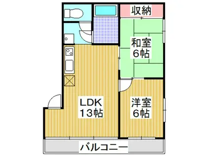 インテルウラワ(2LDK/4階)の間取り写真
