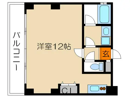 コホラ鴨川(1K/2階)の間取り写真