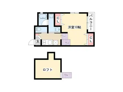 MS神宮西I(1K/1階)の間取り写真