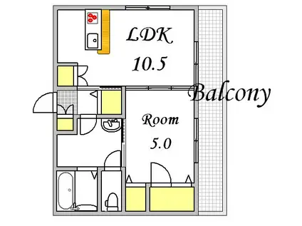 サンセベリア幸(1LDK/2階)の間取り写真