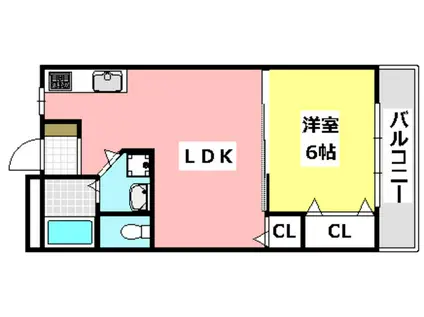 ヴィラ春日(1LDK/2階)の間取り写真