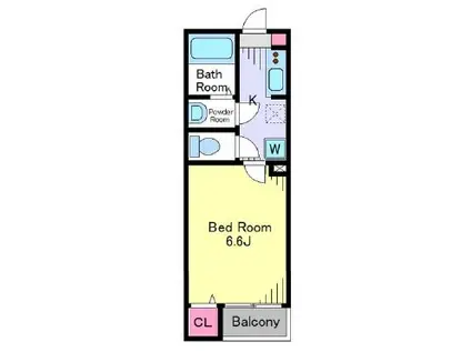 ヴィルドミール経堂(1K/2階)の間取り写真