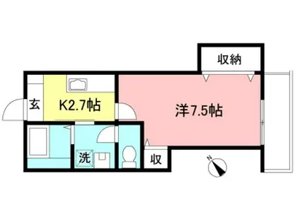 グランメール登戸(1K/3階)の間取り写真