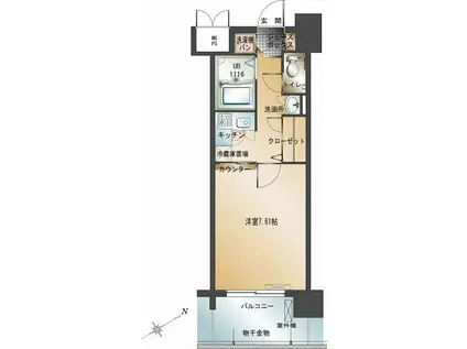 エンクレスト天神II(1K/10階)の間取り写真