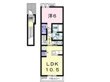 トワエモア(1LDK/2階)の間取り写真