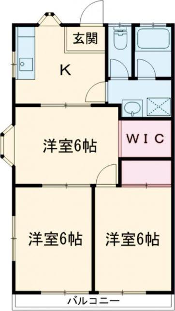 ロマリア(3K/2階)の間取り写真