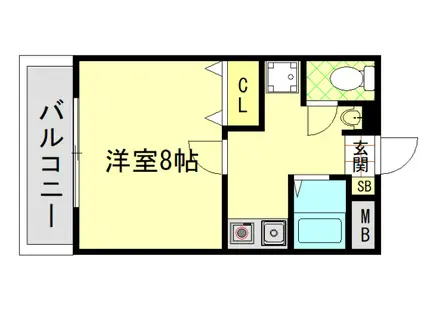 ファイブスター中宮(1K/2階)の間取り写真