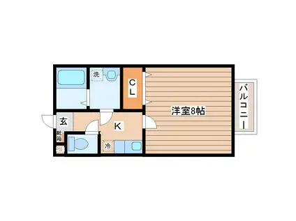 リムプラート南光台(1K/2階)の間取り写真