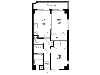マンションストーンミル石森ビル(2DK/9階)の間取り写真